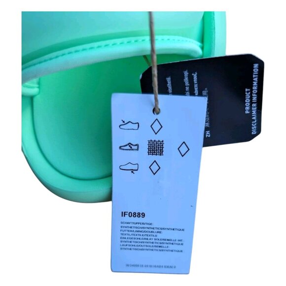 Adidas Adilette Pool Slides Green Glow Slip On Inner Tube Tubing Flip Flops NWT - Picture 6 of 11